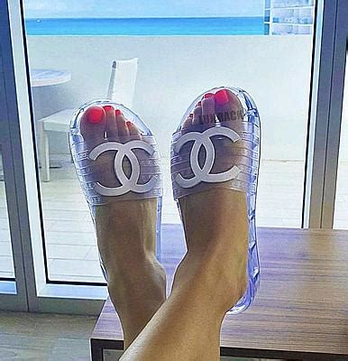 chanel clear slides pvc|chanel jelly pool slides.